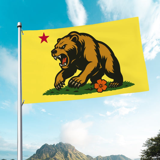 Golden State Bear — Flag (Yellow, Single-Sided)