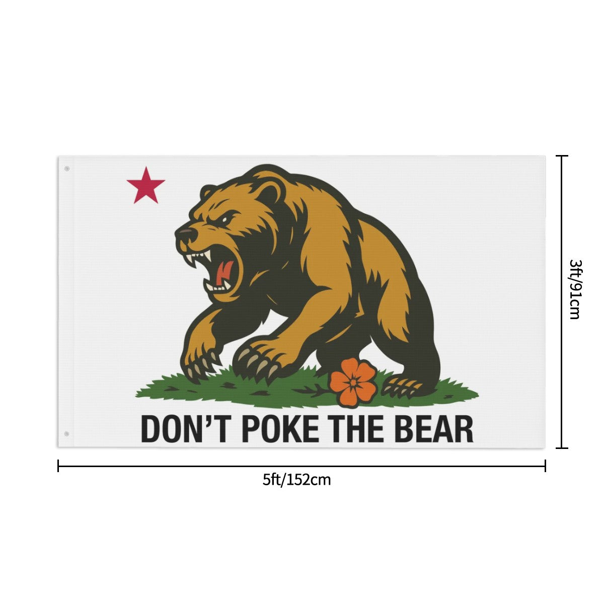 Don't Poke the Bear — Flag (White, Double-Sided)