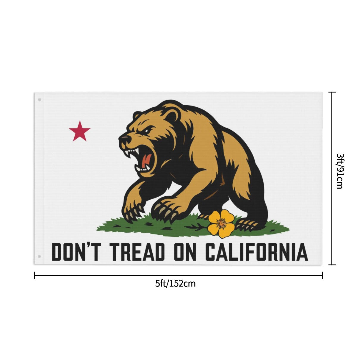 Don't Tread on California double-sided 3'×5' yard flag — full design