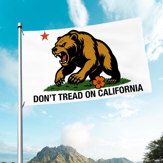 Don't Tread on California — Flag (White, Single-Sided)