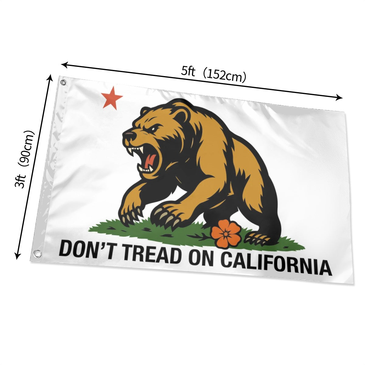 Don't Tread on California — Flag (White, Single-Sided)