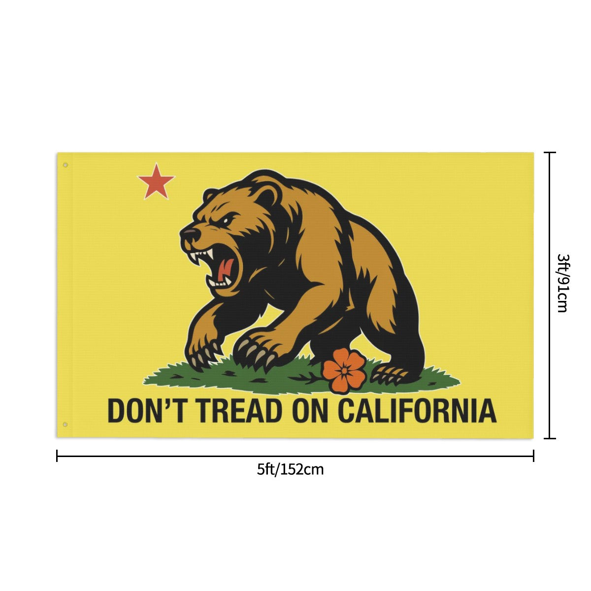Don't Tread on California — Flag (Yellow, Double-Sided)