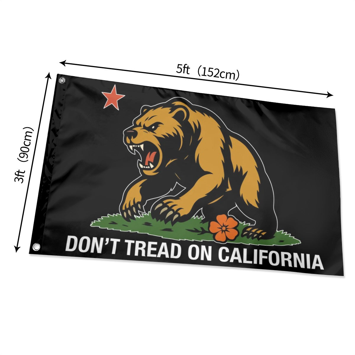 Don't Tread on California — Flag (Black, Single-Sided)