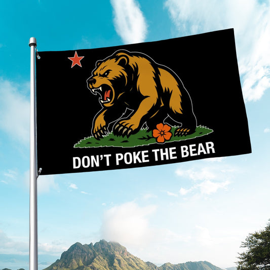 Don't Poke the Bear — Flag (Black, Single-Sided)
