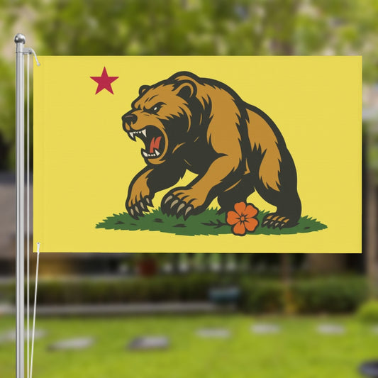 Golden State Bear — Flag (Yellow, Double-Sided)