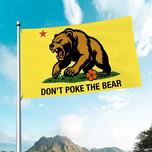 Don't Poke the Bear — Flag (Yellow, Single-Sided)