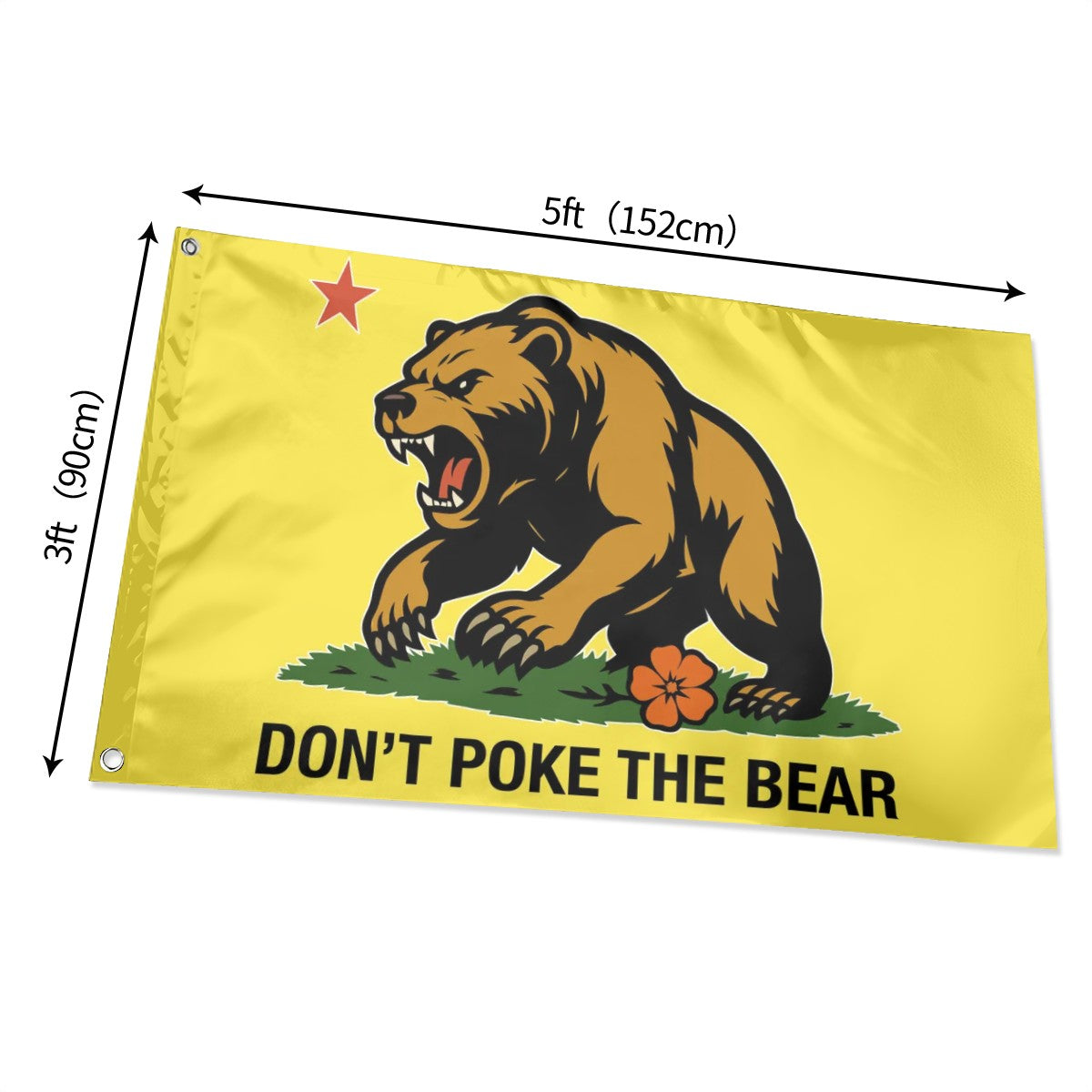 Don't Poke the Bear — Flag (Yellow, Single-Sided)