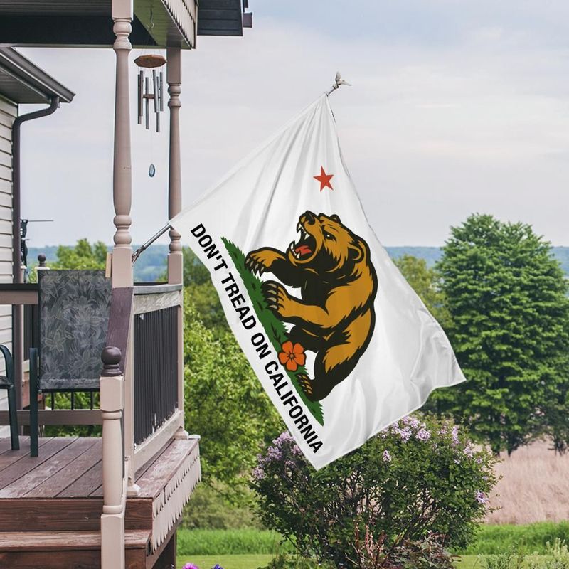 Golden State Bear Flag (White, Double Sided)