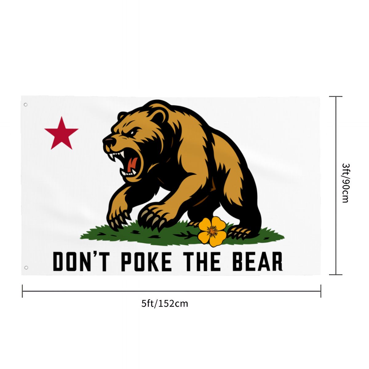 Don't Poke the Bear single-sided Made in USA 3'×5' flag — alternate angle