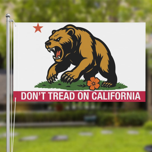 Don't Tread on California — Flag (White/Red, Double-Sided)