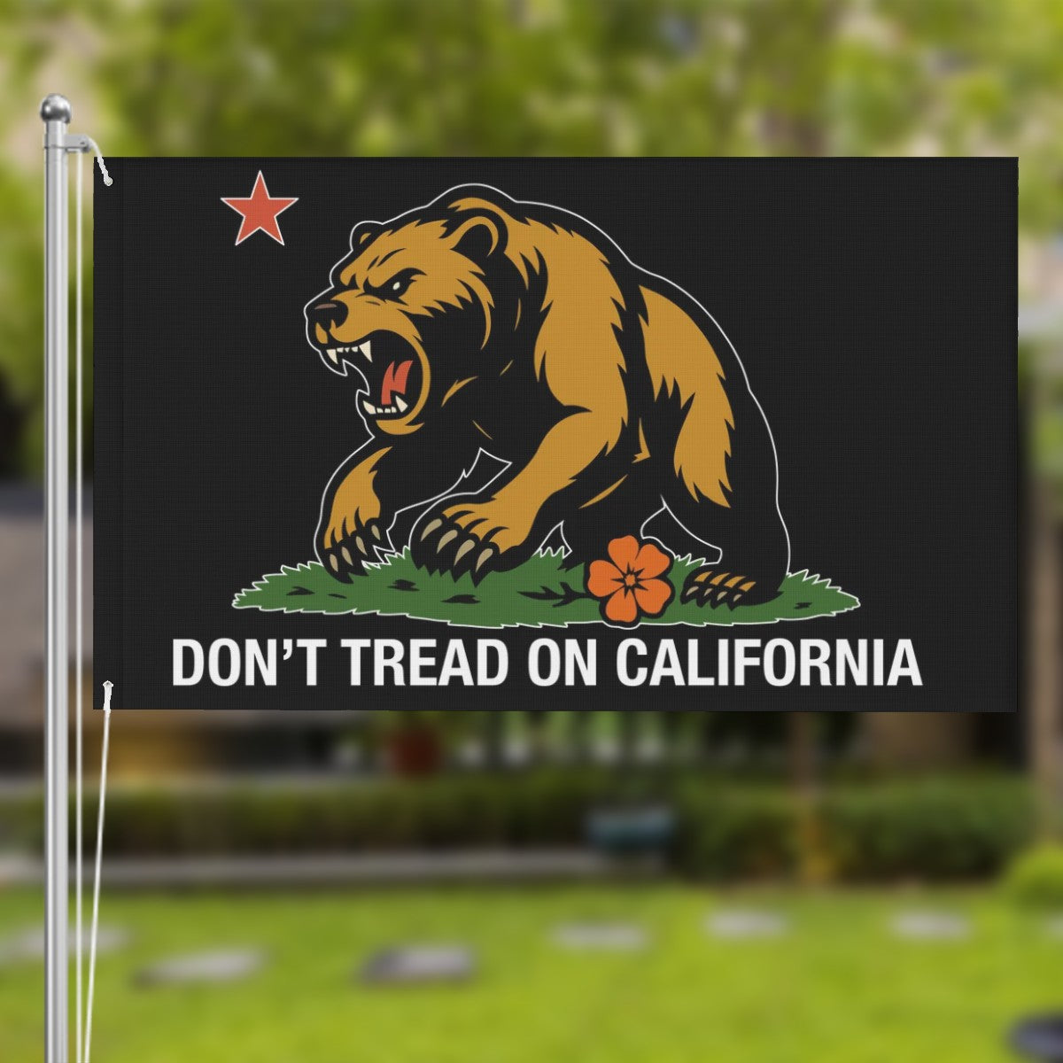Don't Tread on California — Flag (Black, Double-Sided)