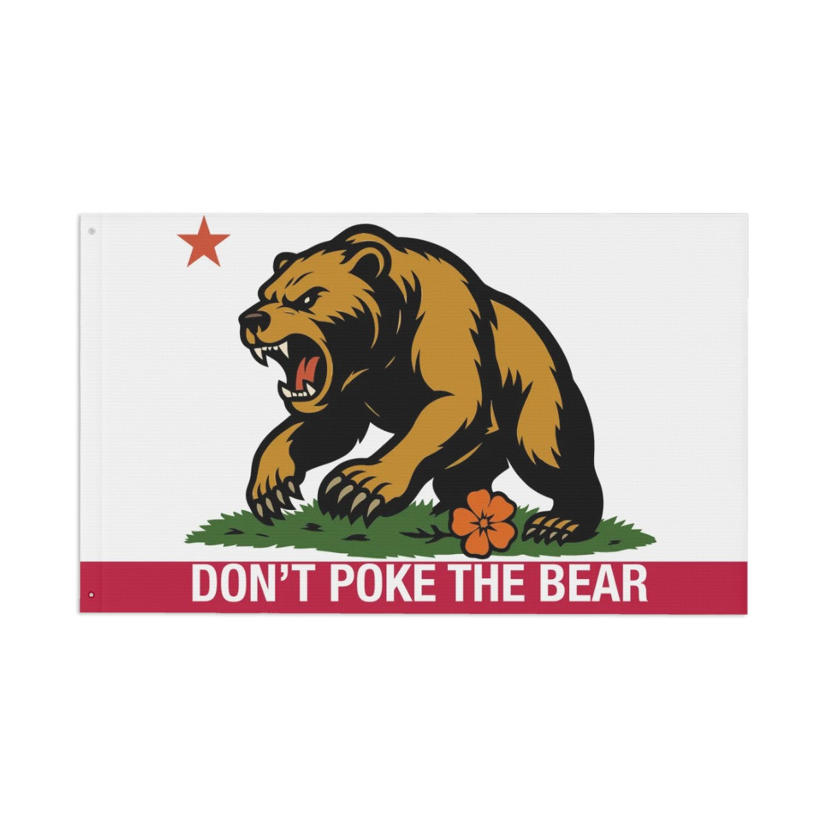 Don't Poke the Bear — Flag (White/Red, Double-Sided)