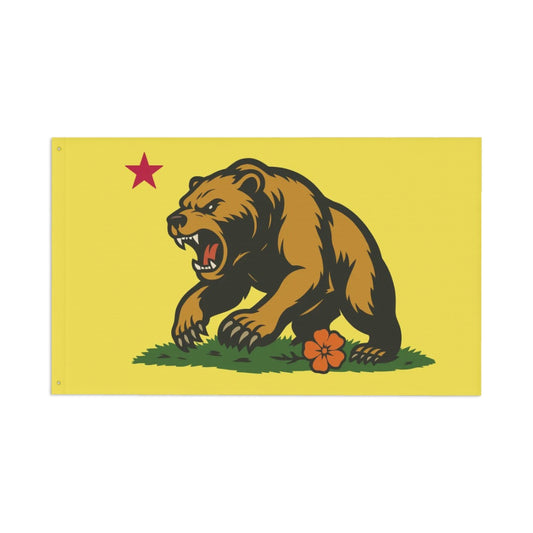 Golden State Bear — Flag (Yellow, Double-Sided)