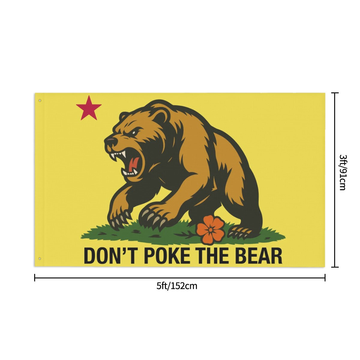 Don't Poke the Bear — Flag (Yellow, Double-Sided)