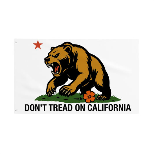 Don't Tread on California — Flag (White, Single-Sided)