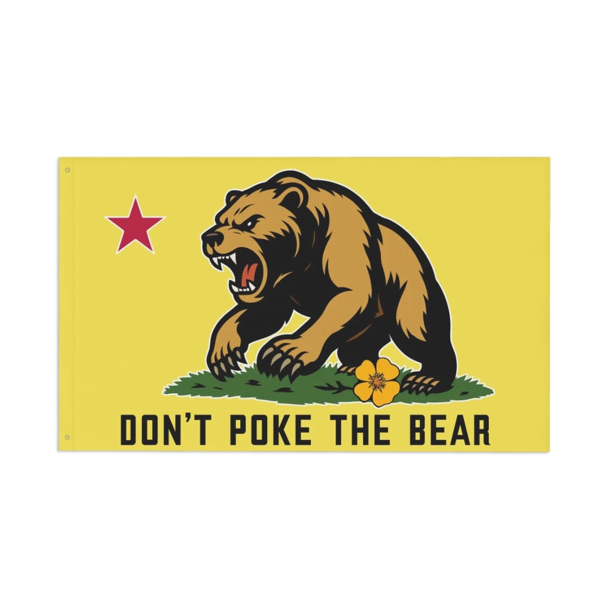 Don't Poke the Bear double-sided 3'×5' California yard flag — reverse side