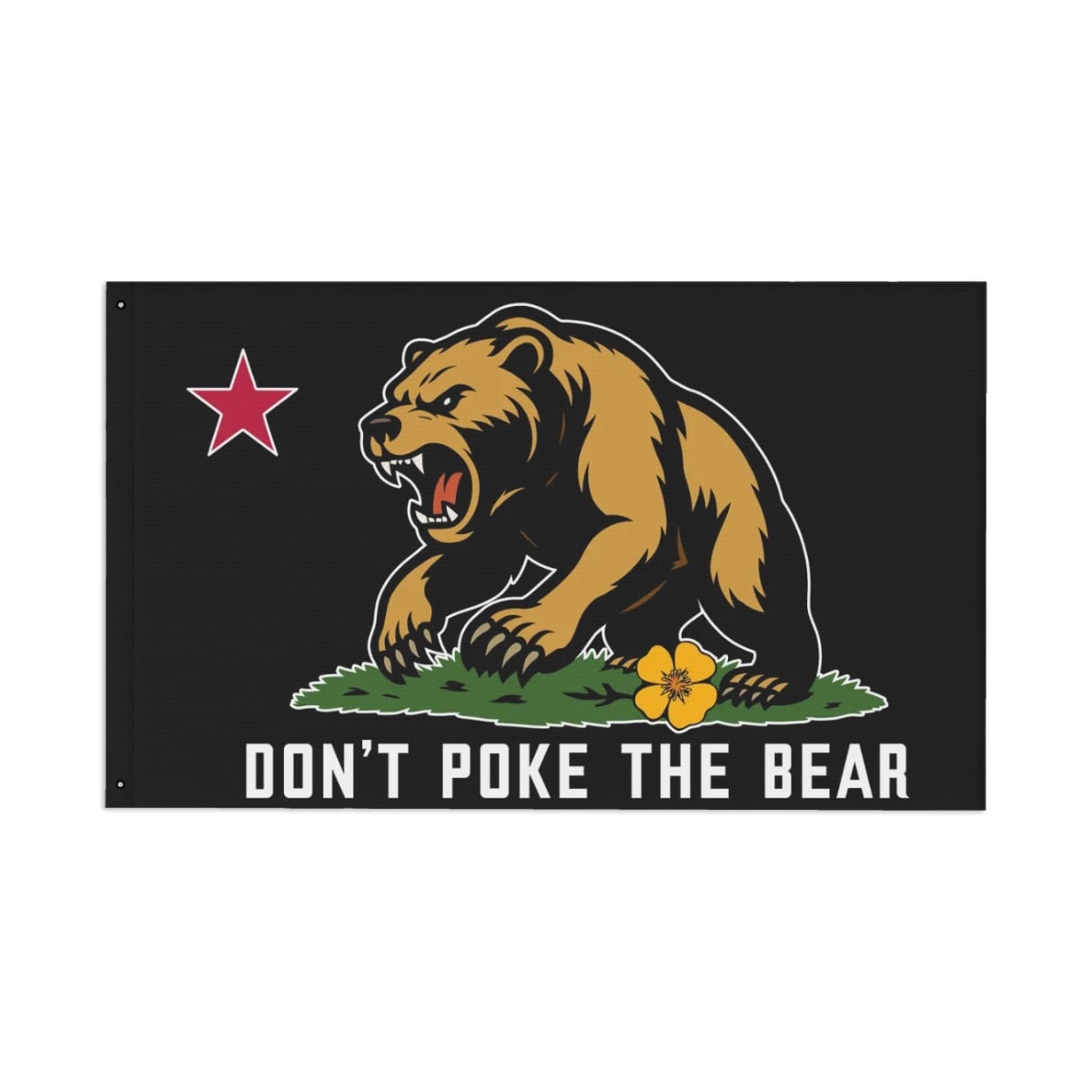 Don't Poke the Bear double-sided 3'×5' California yard flag — color option