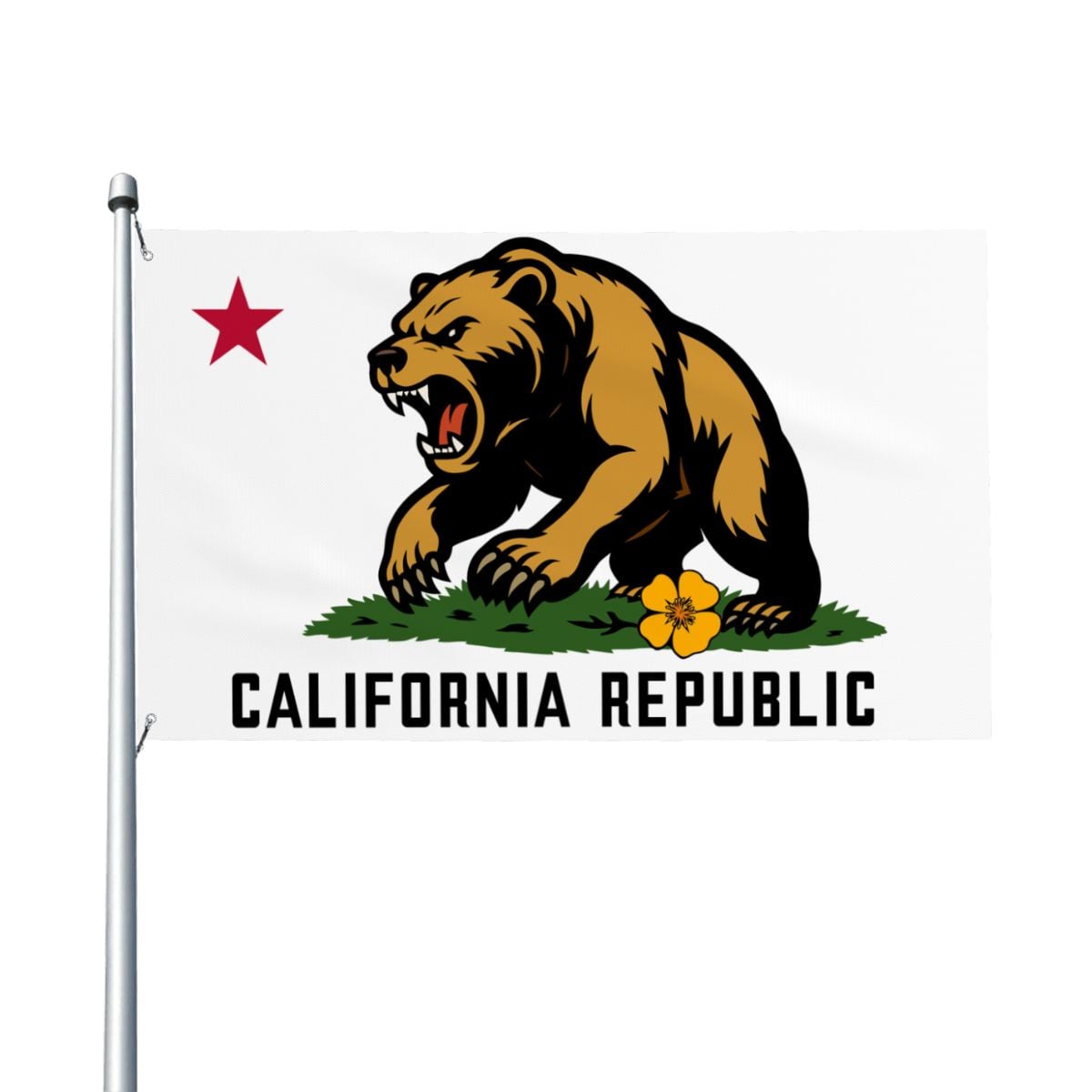 Golden State Bear California Republic single-sided Made in USA 3'×5' flag — color option