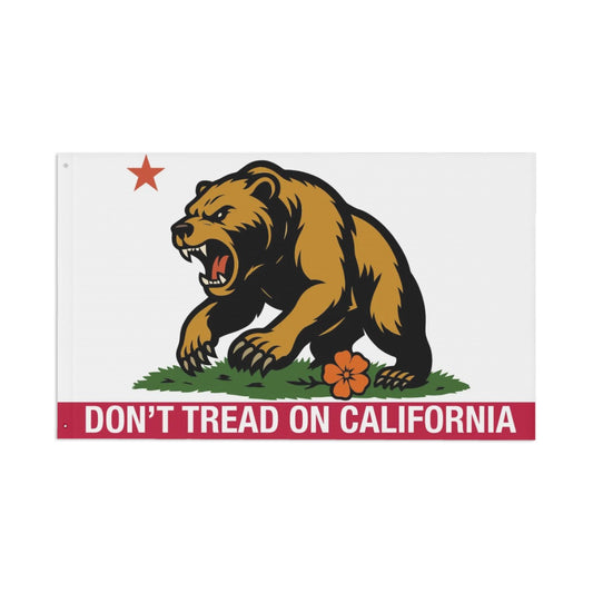 Don't Tread on California — Flag (White/Red, Double-Sided)