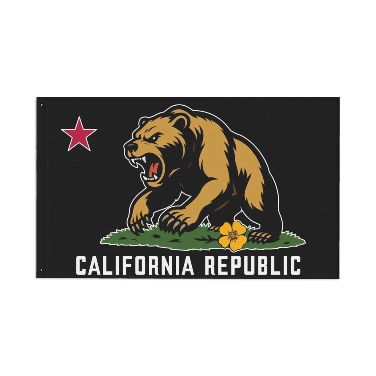 Golden State Bear California Republic double-sided 3'×5' yard flag — alternate angle