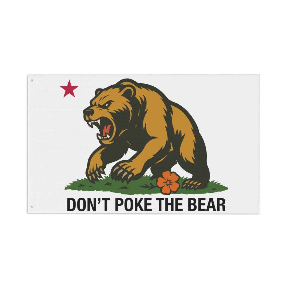 Don't Poke the Bear — Flag (White, Double-Sided)
