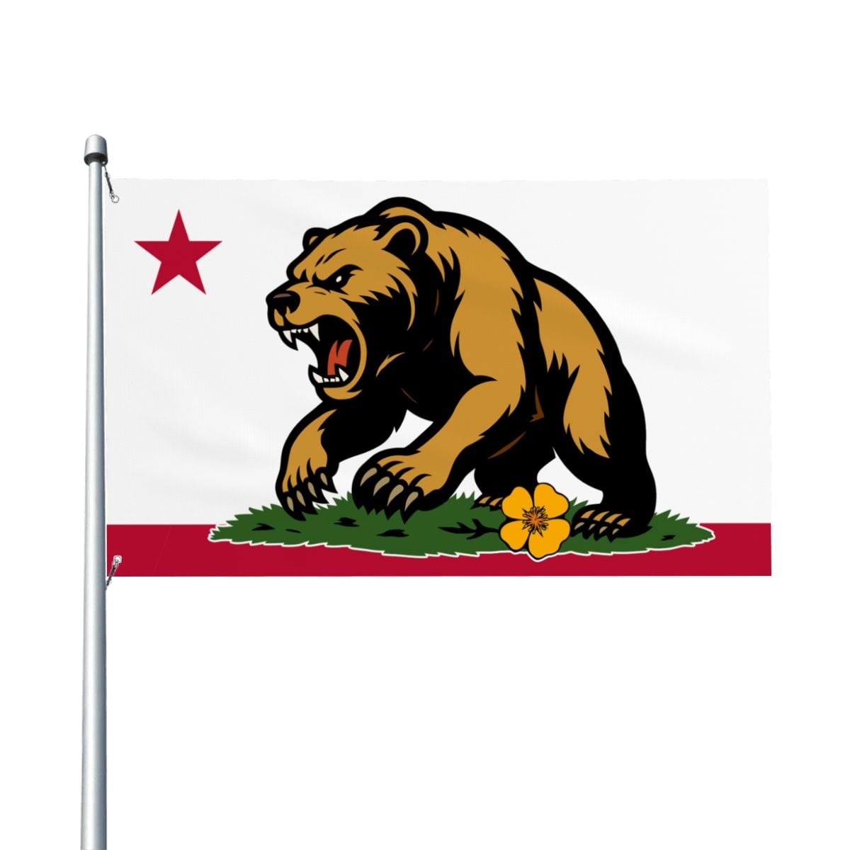Golden State Bear Made in USA single-sided 3'×5' flag