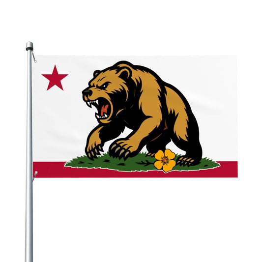 Golden State Bear Made in USA single-sided 3'×5' flag