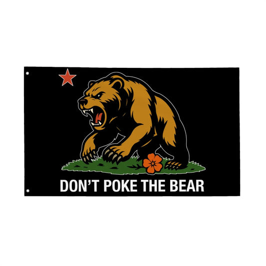 Don't Poke the Bear — Flag (Black, Single-Sided)