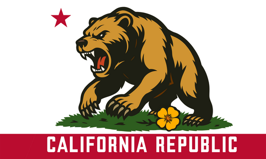 Golden State Bear California Republic - Flag (Double-Sided)