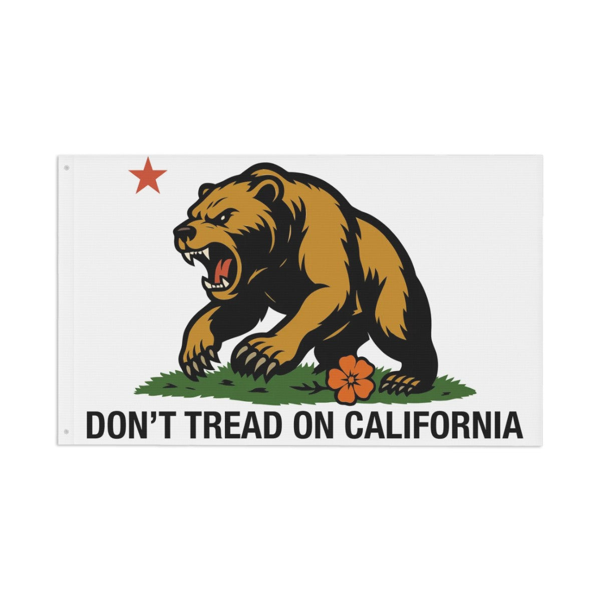 Don't Tread on California — Flag (White, Double-Sided)