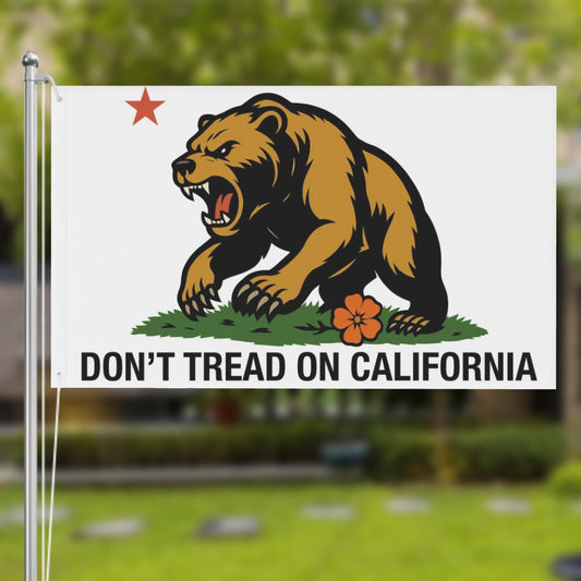 Don't Tread on California — Flag (White, Double-Sided)