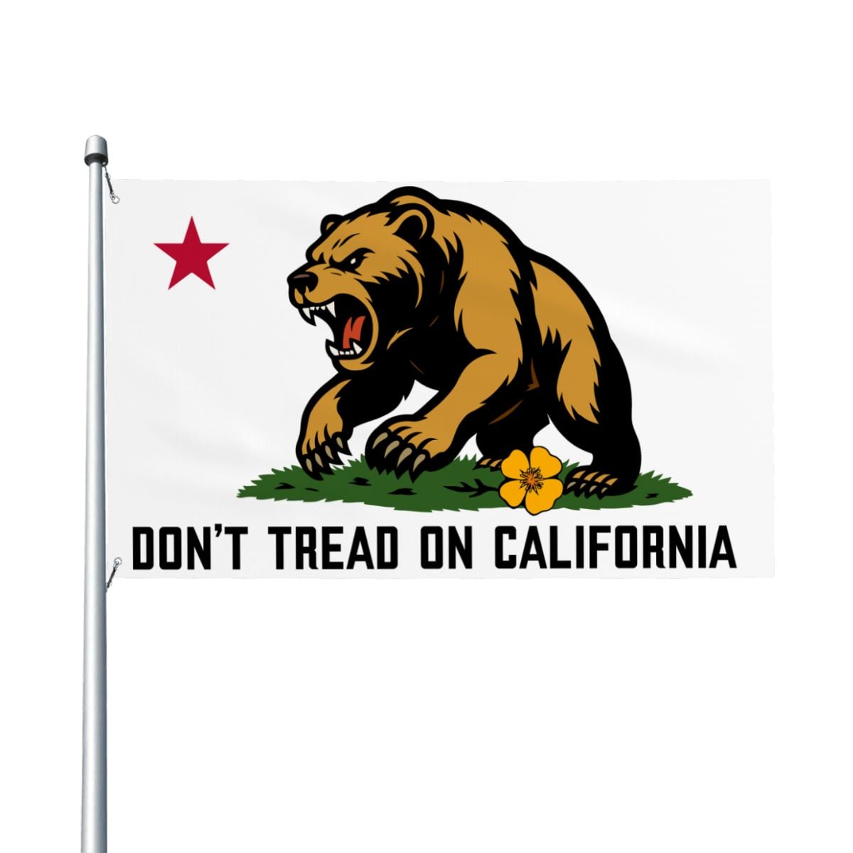 Don't Tread on California single-sided Made in USA 3'×5' flag — staged product view