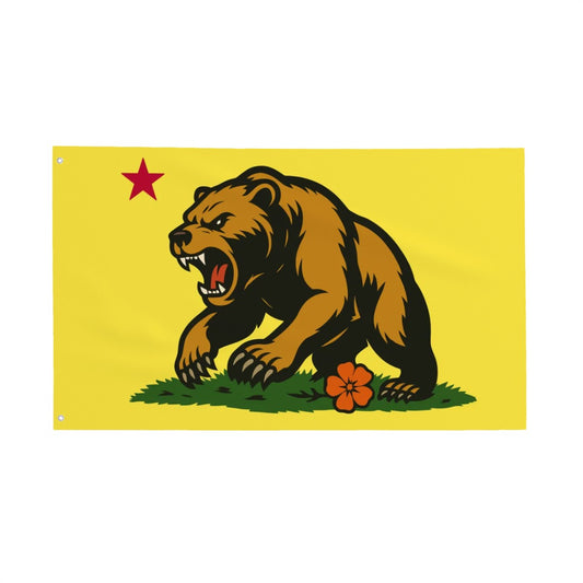 Golden State Bear — Flag (Yellow, Single-Sided)