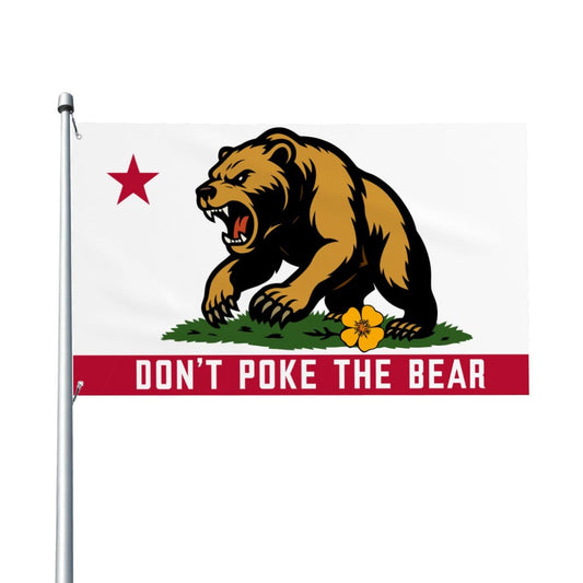 Don't Poke the Bear single-sided 3'×5' California yard flag