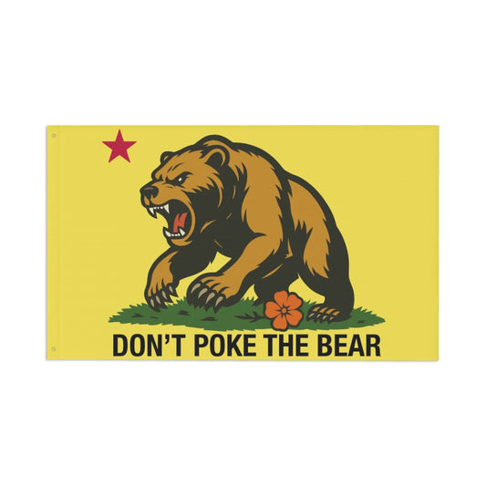 Don't Poke the Bear — Flag (Yellow, Double-Sided)