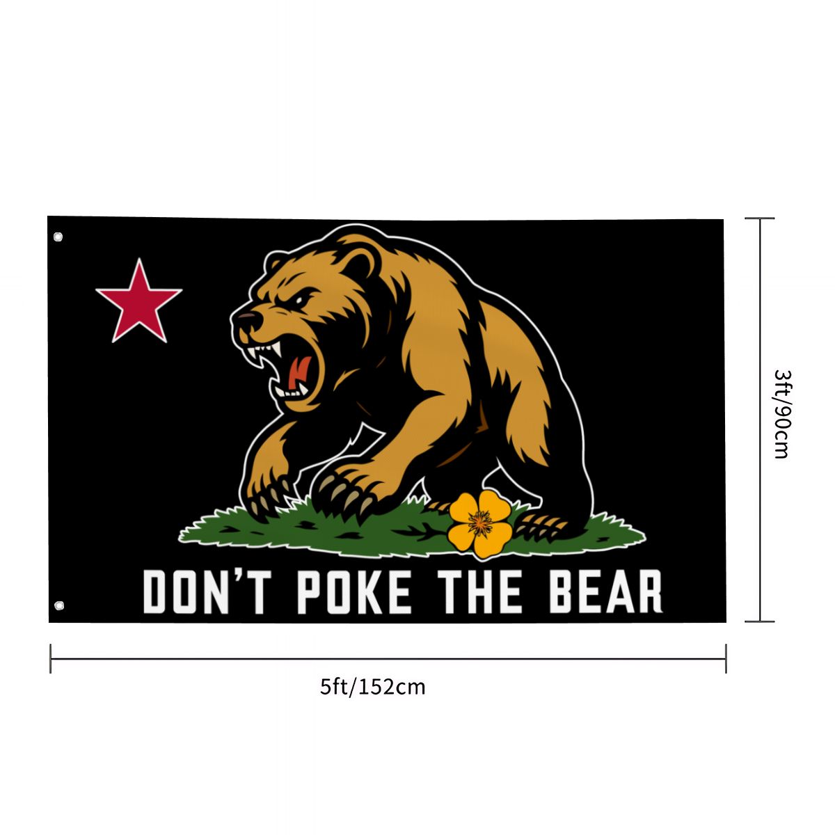 Don't Poke the Bear flag, alternate product mockup view