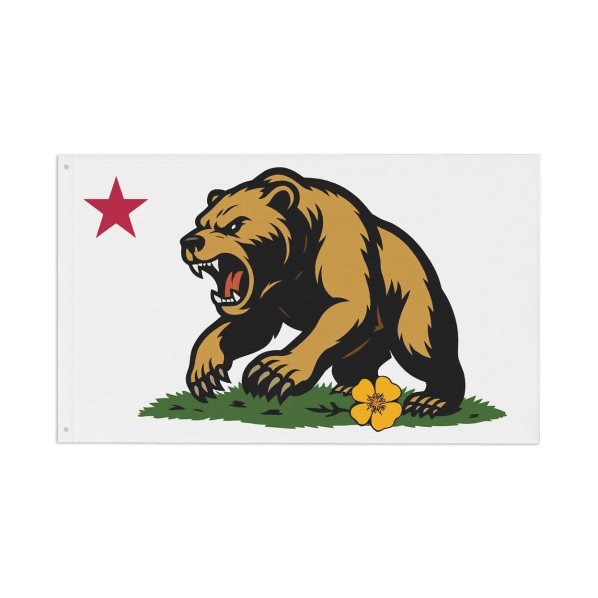 Golden State Bear double-sided 3'×5' California yard flag — reverse side