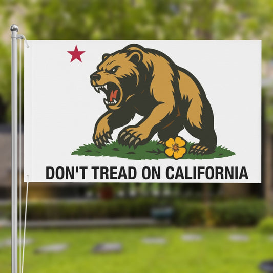 Don't Tread on the Golden State Bear - Flag (Double-Sided)