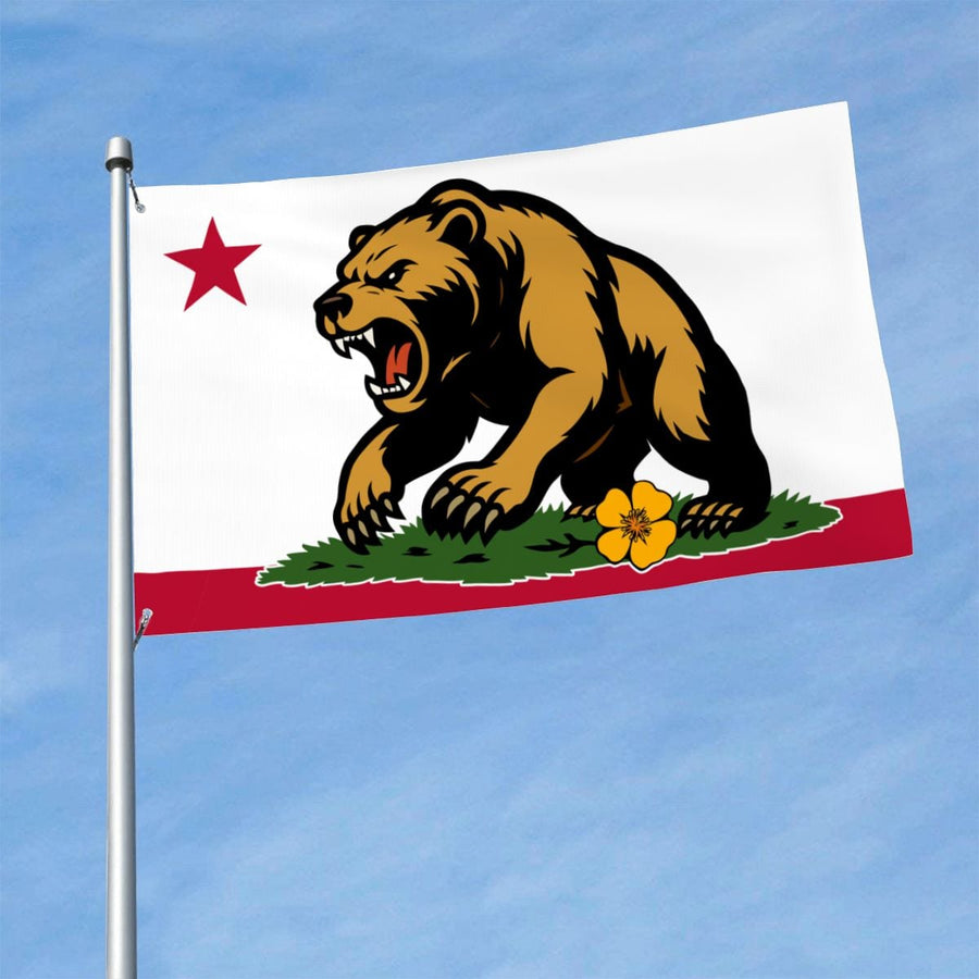 Golden State Bear single-sided 3 by 5 foot California flag