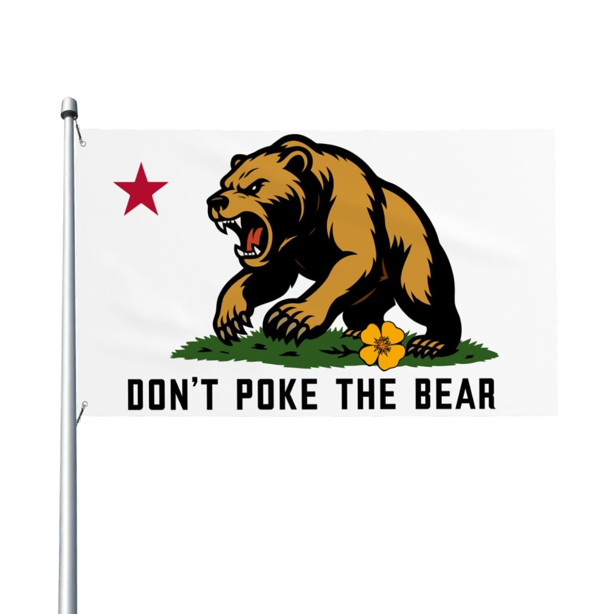 Don't Poke the Bear single-sided Made in USA 3'×5' flag — full flag view