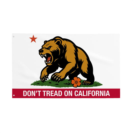Don't Tread on California — Flag (White/Red, Single-Sided)