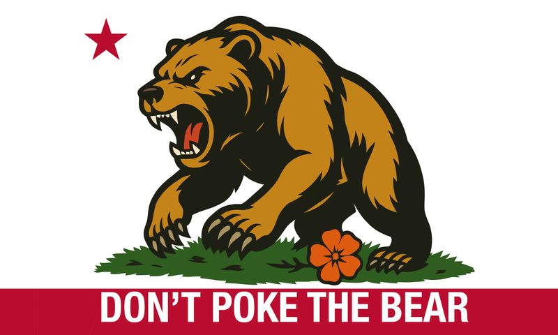 Don't Poke the Bear – Flag (White/Red, Double Sided)