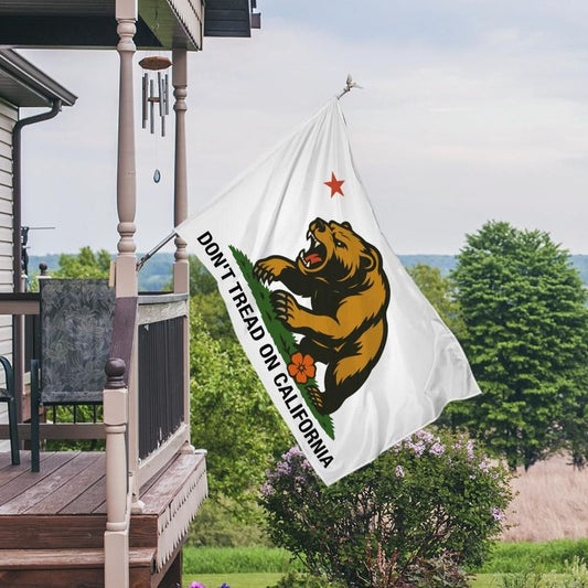 Golden State Bear Flag (White, Double Sided)