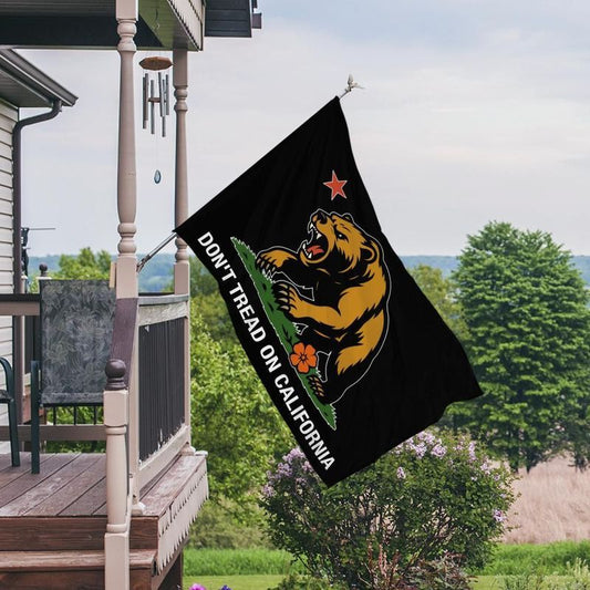 Golden State Bear Flag (Black, Double Sided)